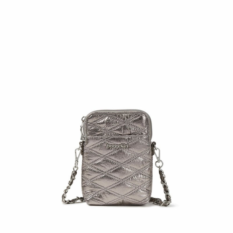 Sacs Crossbody Baggallini Take Two RFID Bryant with Chain Grise Metal | HQF-27530959