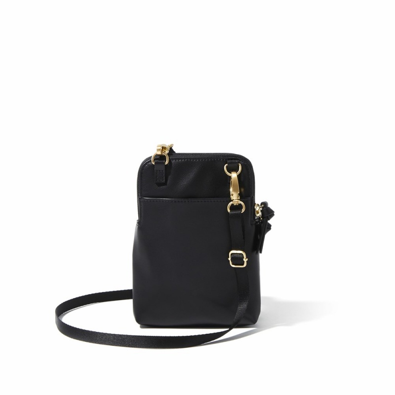 Sacs Crossbody Baggallini Take Two RFID Bryant In Vegan Cuir Noir Doré | OTB-34519807