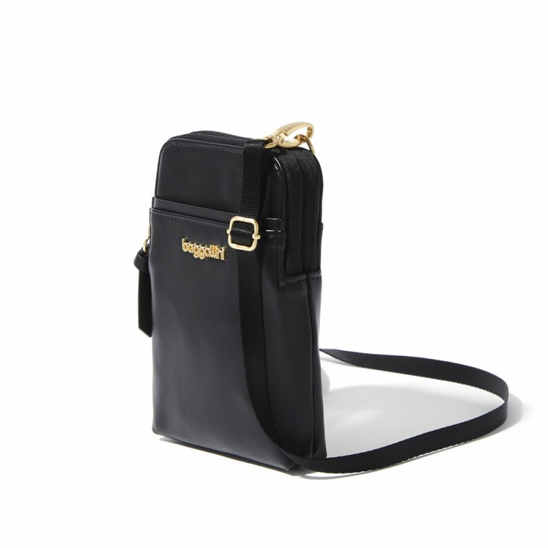 Sacs Crossbody Baggallini Take Two RFID Bryant In Vegan Cuir Noir Doré | OTB-34519807