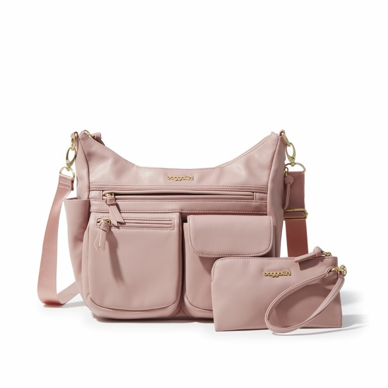 Sacs Crossbody Baggallini Modern Everywhere Bag In Vegan Cuir Rose | JPQ-05788788