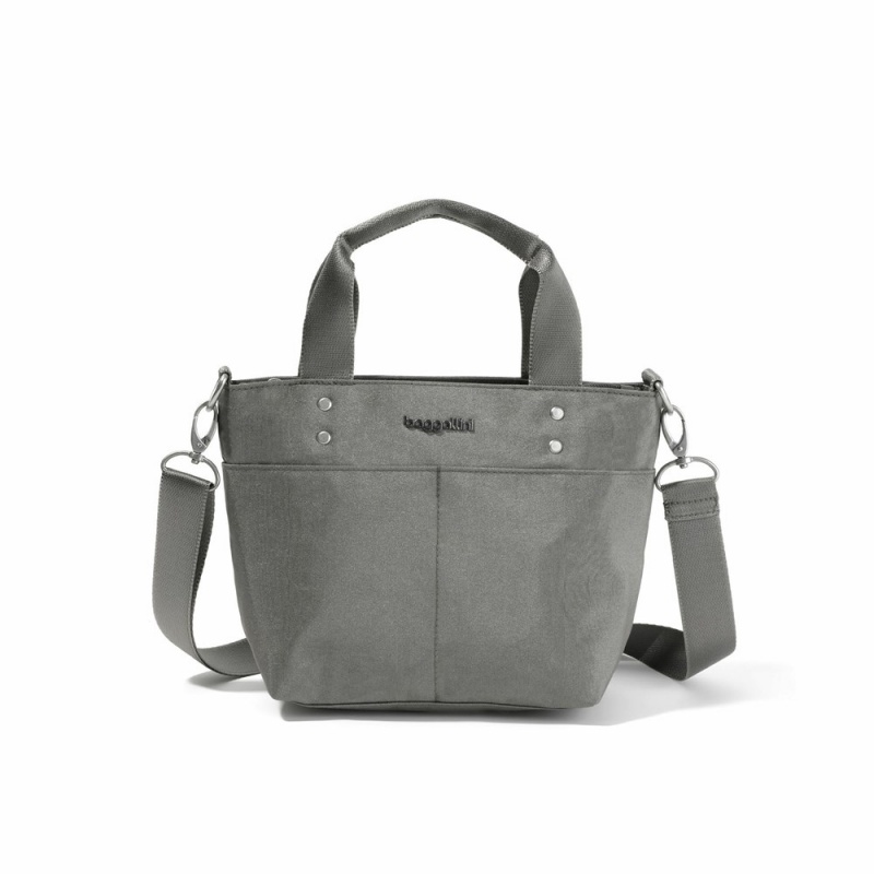 Sacs Crossbody Baggallini Mini Carryall Tote Grise Metal | NXE-41553092