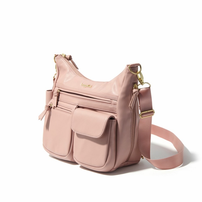 Sacs Crossbody Baggallini Modern Everywhere Bag In Vegan Cuir Rose | JPQ-05788788