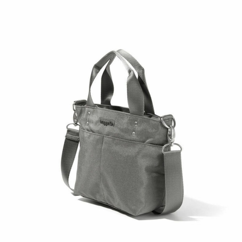 Sacs Crossbody Baggallini Mini Carryall Tote Grise Metal | NXE-41553092