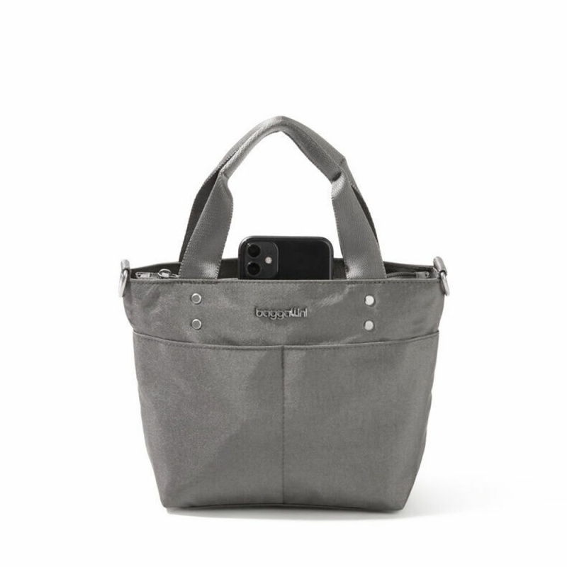 Sacs Crossbody Baggallini Mini Carryall Tote Grise Metal | NXE-41553092