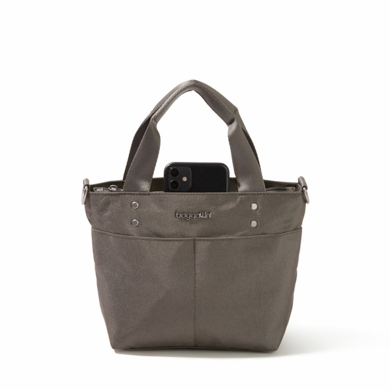 Sacs Crossbody Baggallini Mini Carryall Tote Grise Metal | NXE-41553092