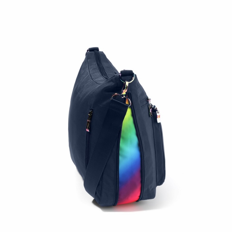 Sacs Crossbody Baggallini Expandable Modern Pocket Large Hobo Bleu Marine Multicolore | DAM-12108537