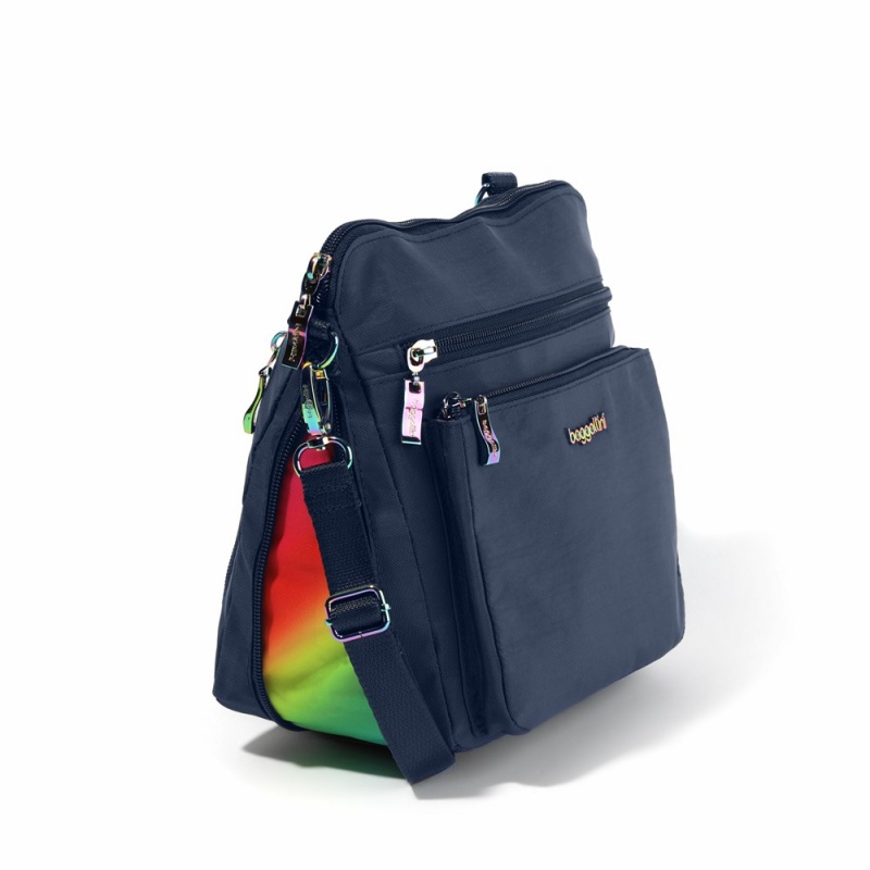 Sacs Crossbody Baggallini Expandable Modern Pocket Bleu Marine Multicolore | YJT-51164181