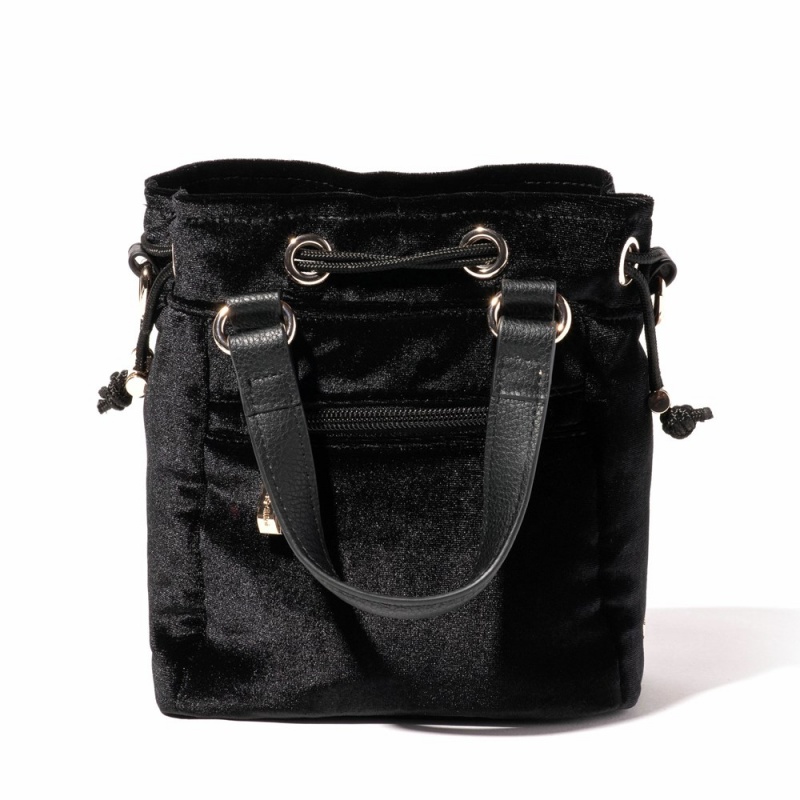 Sacs Crossbody Baggallini Drawstring Nano Noir Doré | NIX-43892310