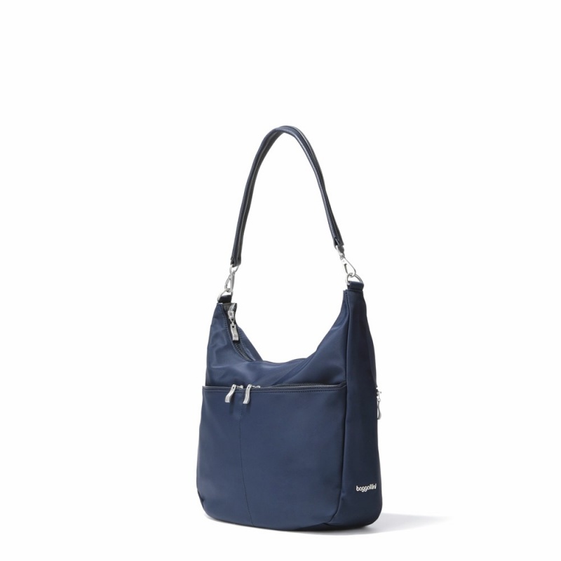 Sacs Crossbody Baggallini Bowery Large Half Moon Hobo Bleu Marine | DGI-19884757