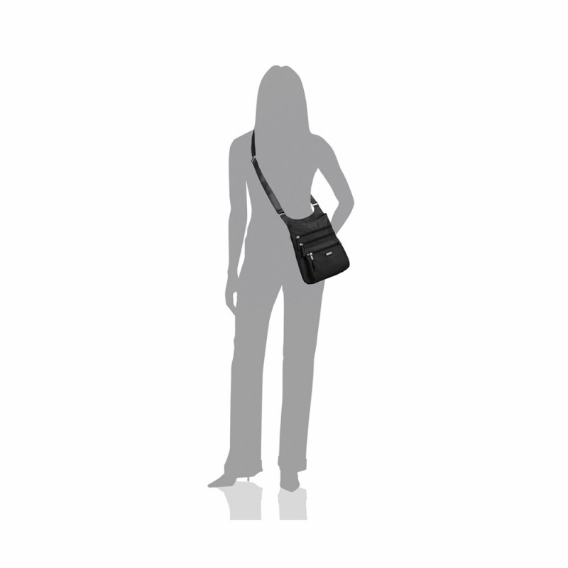 Sacs Crossbody Baggallini Around Town Bagg With Rfid Phone Wristlet Noir | VZX-27951615