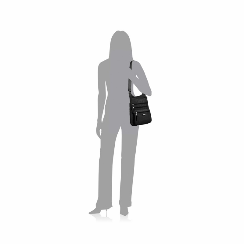 Sacs Crossbody Baggallini Around Town Bagg With Rfid Phone Wristlet Noir | VZX-27951615