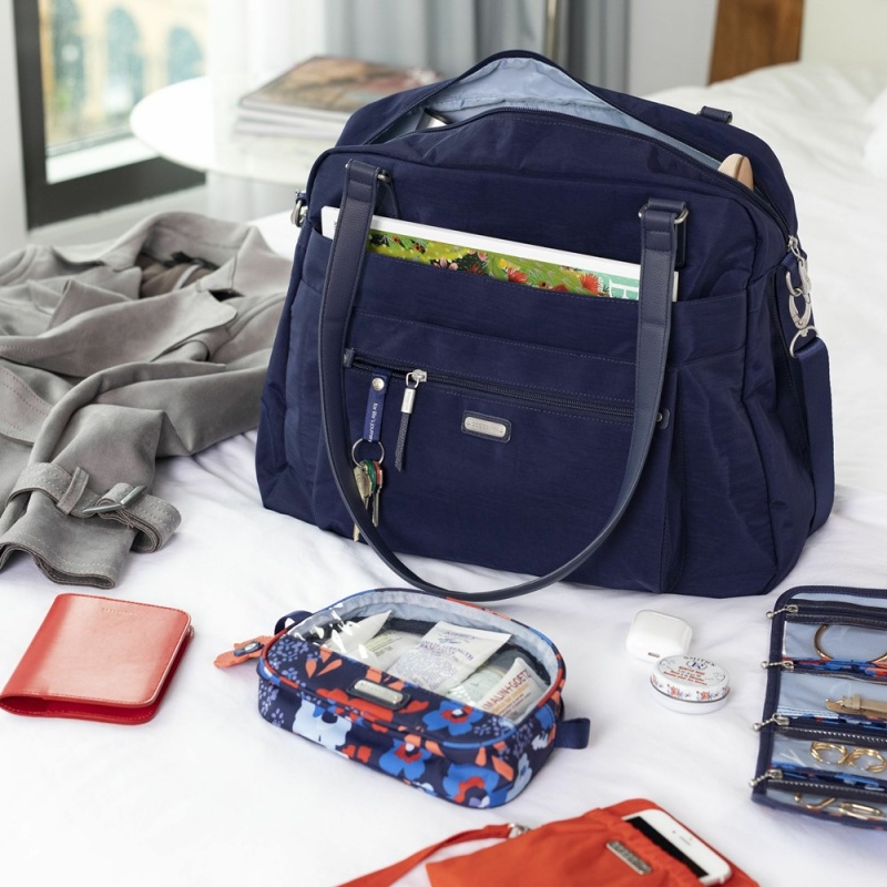 Sac a Main Baggallini Overnight Expandable Laptop With RFID Phone Wristlet Bleu Marine | ATK-37983954