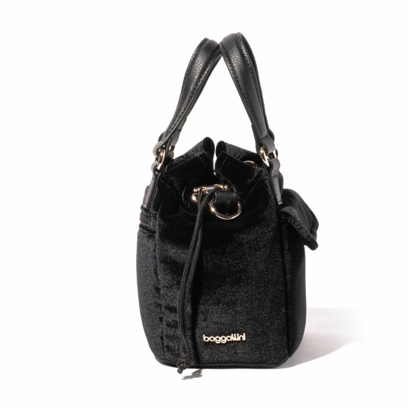 Mini Sacs Baggallini Drawstring Nano Crossbody Noir Doré | ALT-47983498