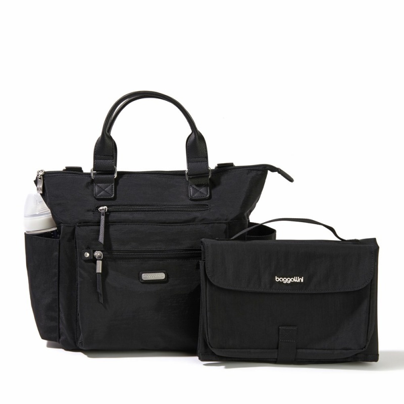 Sacs à Bandoulière Baggallini 3-In-1 Convertible Sac à Dos + Baby Changing Pad Noir | UOM-32013392